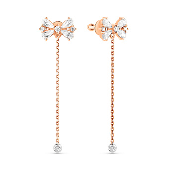 Серьги из красного золота Бантики (арт. 111304)