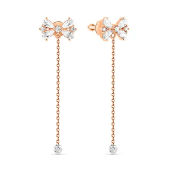 Сережки з червоного золота Бантики (арт. 111304)