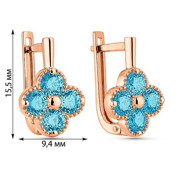 Серьги из красного золота с топазом (арт. 111246Птг) – изображение 6