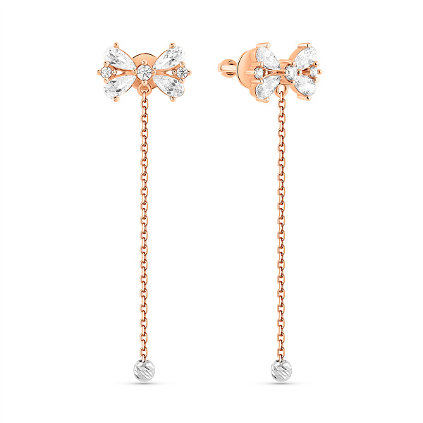 Сережки з червоного золота Бантики (арт. 111304) – зображення 1