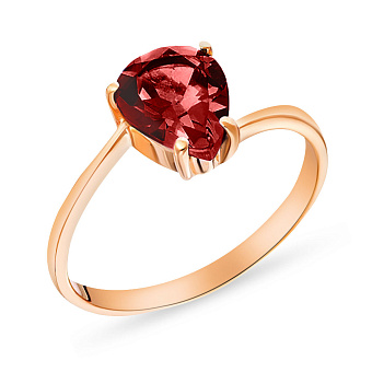 Кольцо из красного золота с гранатом (арт. 140467Пк)