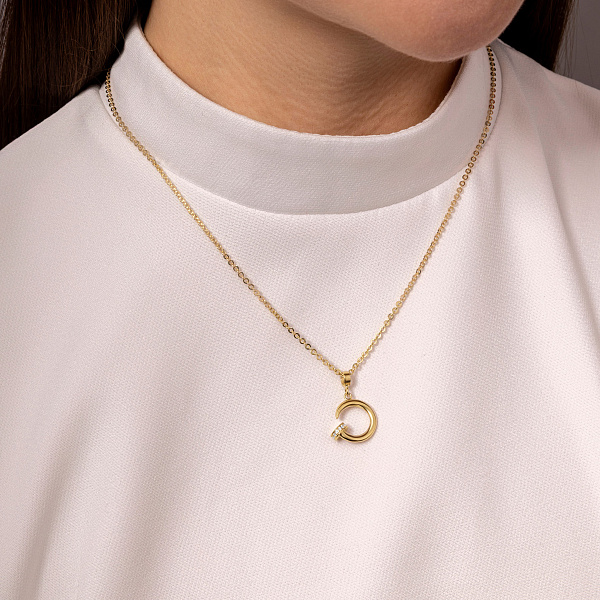 Золотое колье с фианитами (арт. 352669ж) – изображение 3