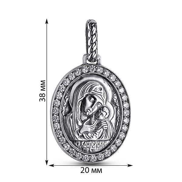 Серебряная Касперовская иконка Божья Матерь (арт. 7917/3737-ч) – изображение 2
