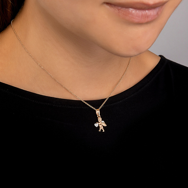 Золота підвіска Янгол з фіанітами (арт. 440557) – зображення 3