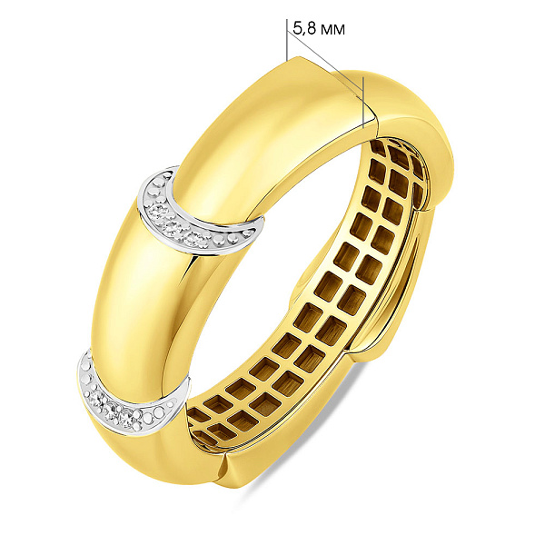 Каблучка з жовтого золота з фіанітами (арт. 141461ж) – зображення 2