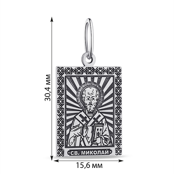 Серебряная ладанка-иконка Николай Чудотворец (арт. 7917/А019пю) – изображение 2