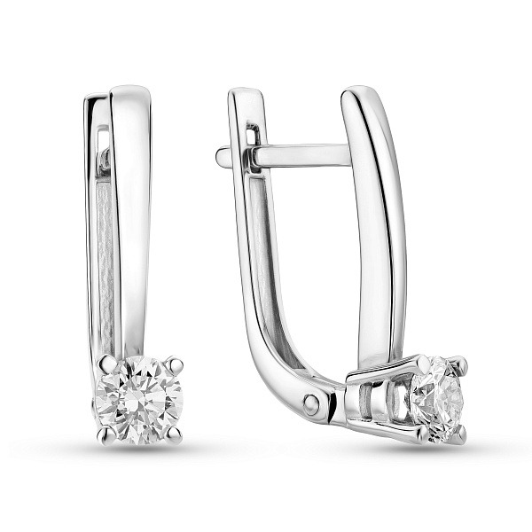Серьги из белого золота с бриллиантами (арт. С011318050б) – изображение 1