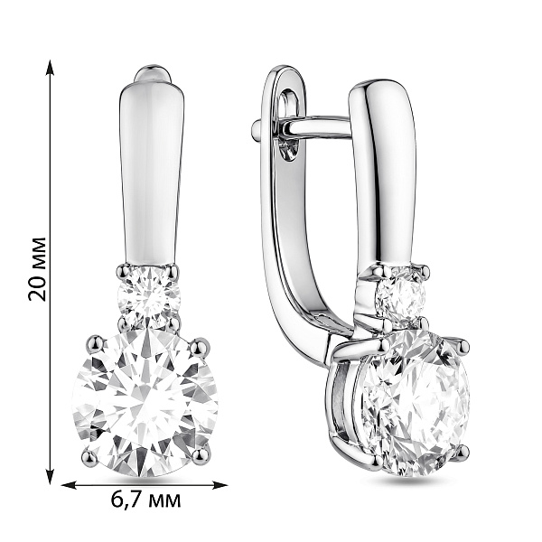 Серебряные серьги с фианитами (арт. 7502/10445) – изображение 2