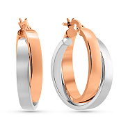 Фото Сережки-кільця з червоного та білого золота (арт. 105731/20кб)