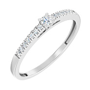 Золотое кольцо в белом цвете металла с бриллиантами (арт. К011131015б)