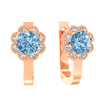 Дитячі золоті сережки з блакитними фіанітами (арт. 110511г)