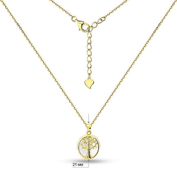 Срібне кольє Дерево життя з перламутром (арт. 7507/2226жп) – зображення 3