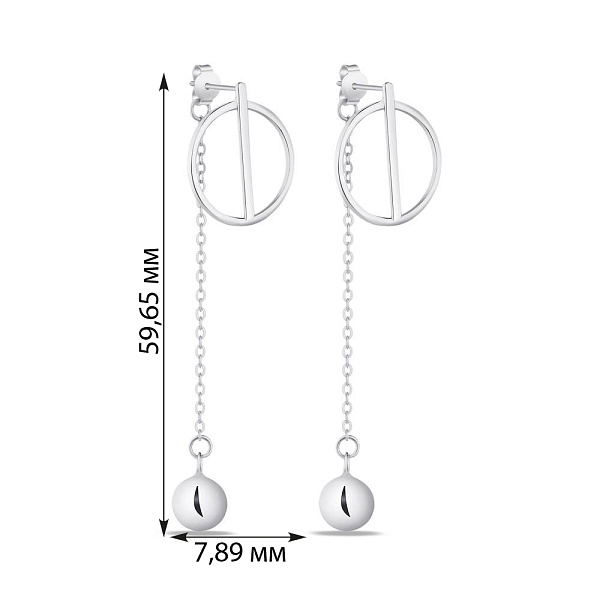 Сережки из серебра без камней Trendy Style (арт. 7518/5893) – изображение 2