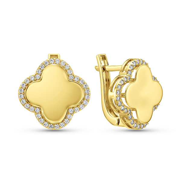 Золотые серьги с фианитами (арт. 105600/15ж) – изображение 1
