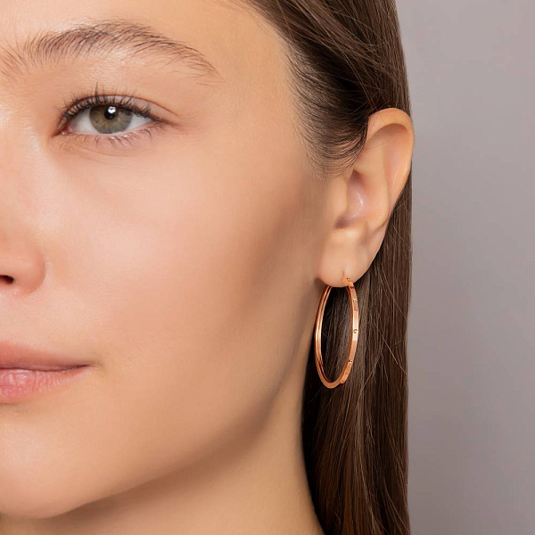 Золотые серьги-кольца (арт. 122103/35) – изображение 2