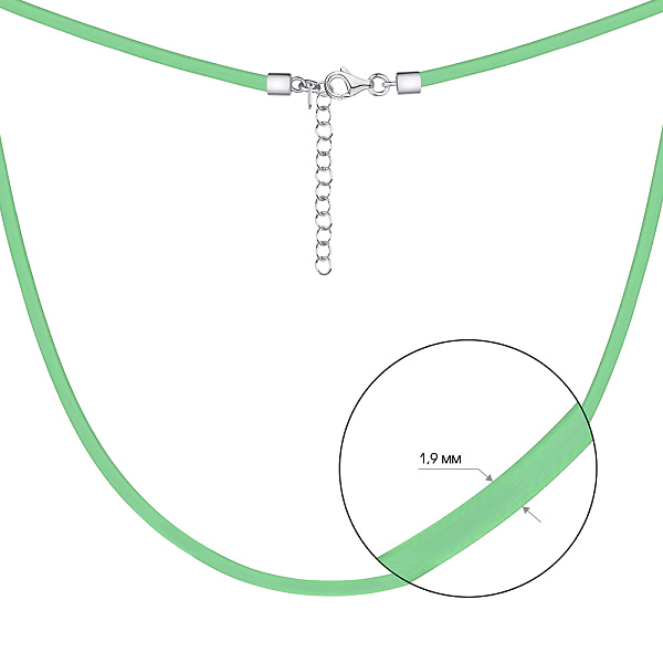Ювелирный шнурок из каучука с серебряным замком (арт. 7607/1774з) – изображение 2