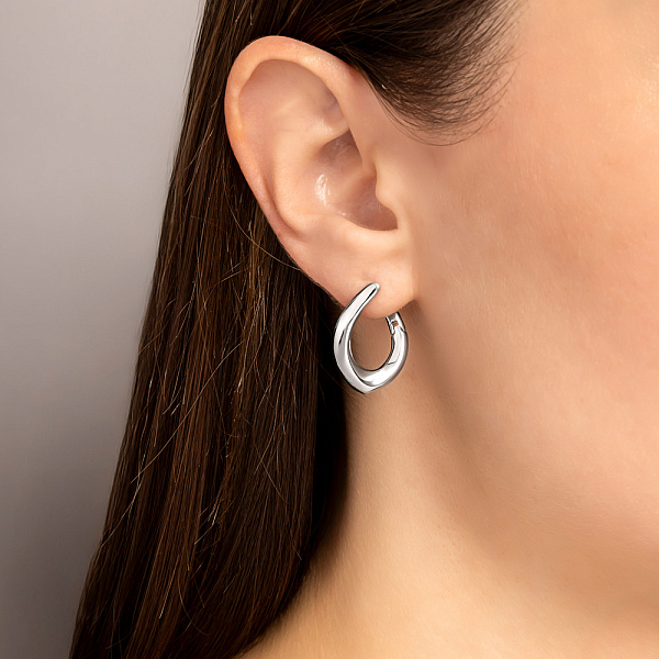 Серьги из серебра без камней (арт. 7502/9806) – изображение 2