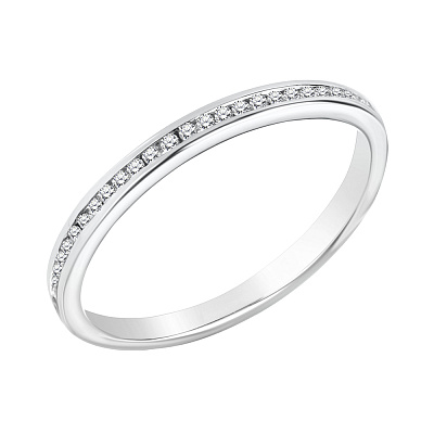 Золотое кольцо в белом цвете металла с бриллиантами (арт. К341010015б)