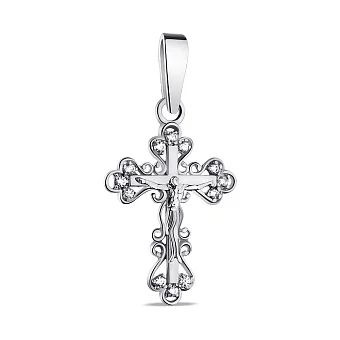 Серебряный крестик с фианитами (арт. 7504/539пп)