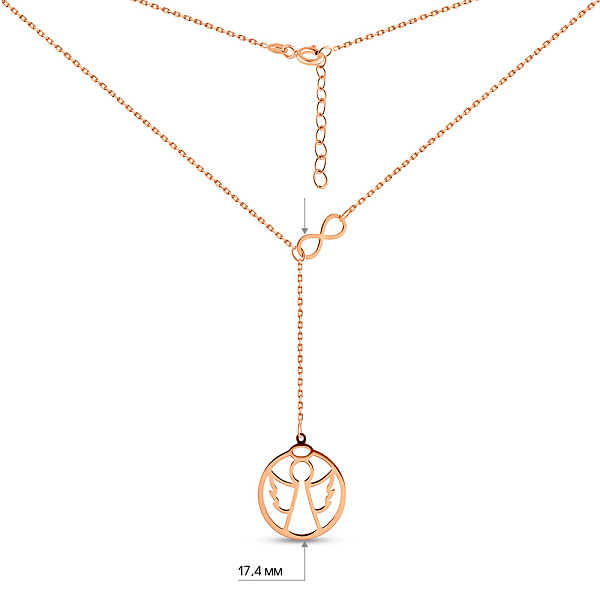 Золотое колье-галстук с подвеской (арт. 352489) – изображение 4