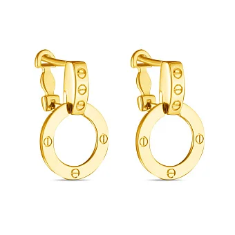 Сережки з жовтого золоту без каменів (арт. 107469ж)