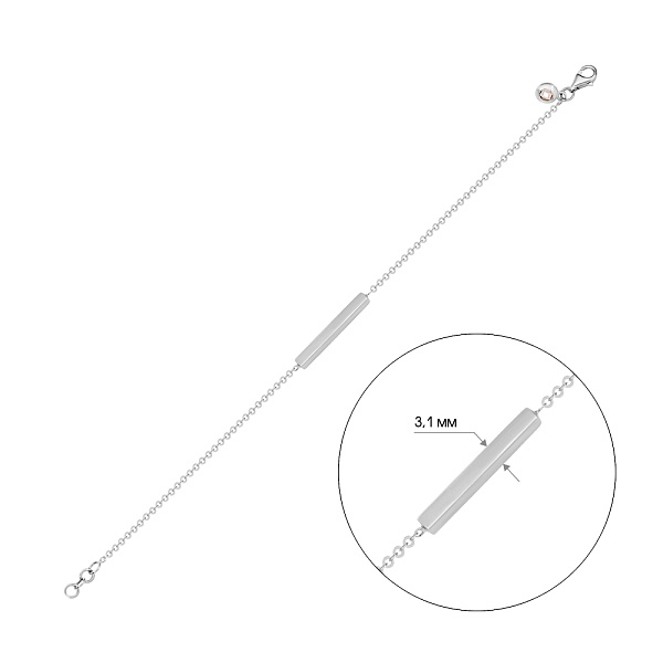 Браслет з білого золота з фіанітом (арт. 324477бкрП1) – зображення 3
