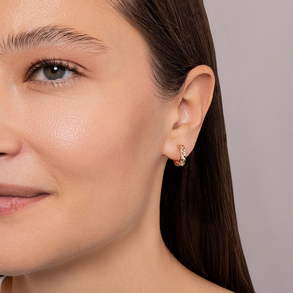 Серьги из красного золота без камней (арт. 1101050) – изображение 3