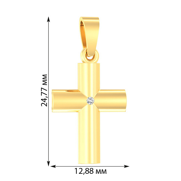 Золотая подвеска-крестик с фианитом (арт. 440561ж) – изображение 2