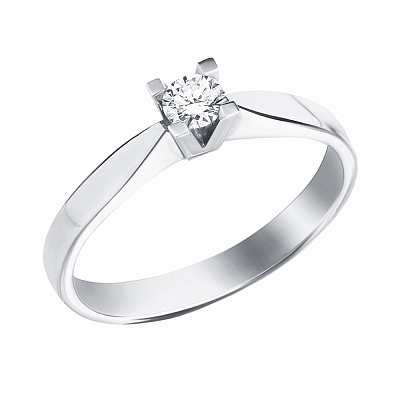 Помолвочное кольцо из белого золота с бриллиантом (арт. К041056015б)
