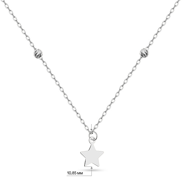 Колье из белого золота Звезда без камней (арт. 352176ба) – изображение 3