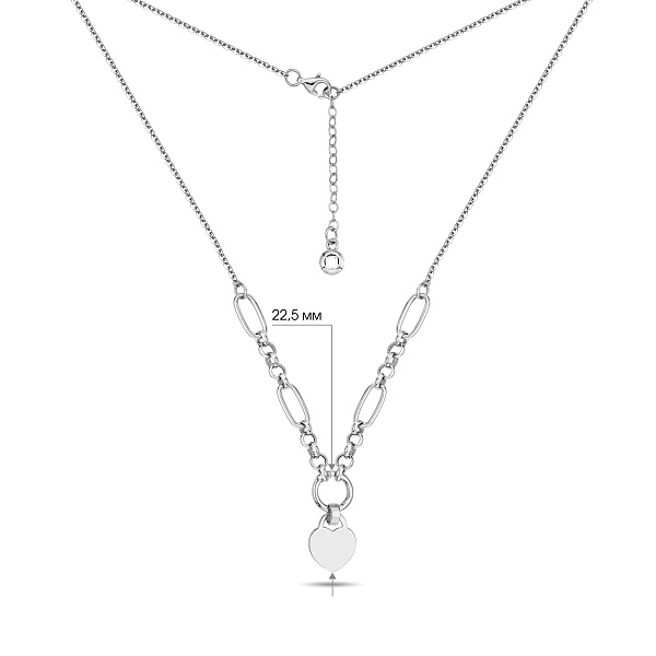 Широкое золотое колье Сердце (арт. 352425б) – изображение 3