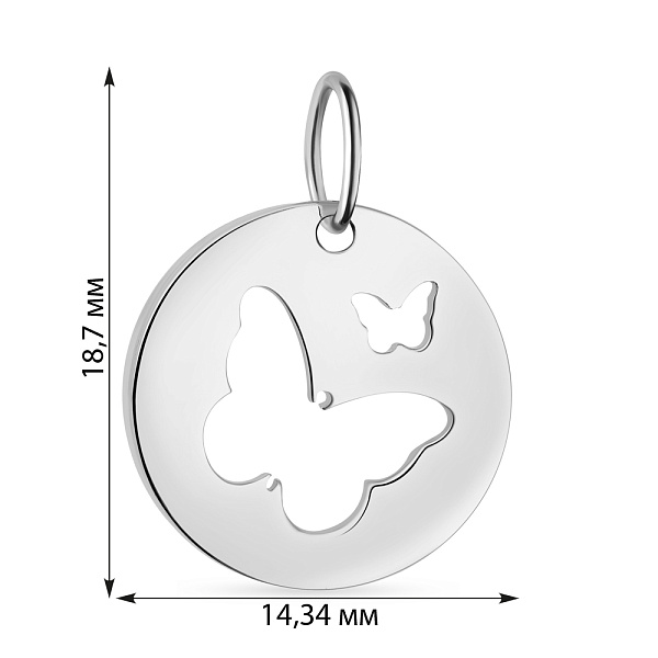 Золотая подвеска "Бабочки" без камней (арт. 424463б) – изображение 2