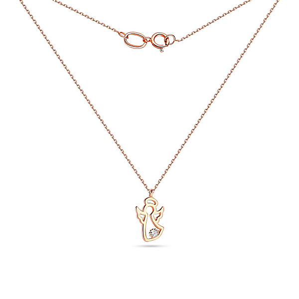 Золоте кольє «Янгол» в червоному кольорі металу (арт. 350870) – зображення 2