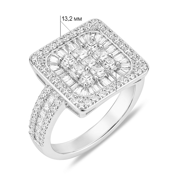 Массивное серебряное кольцо с фианитами (арт. 7501/8608) – изображение 5