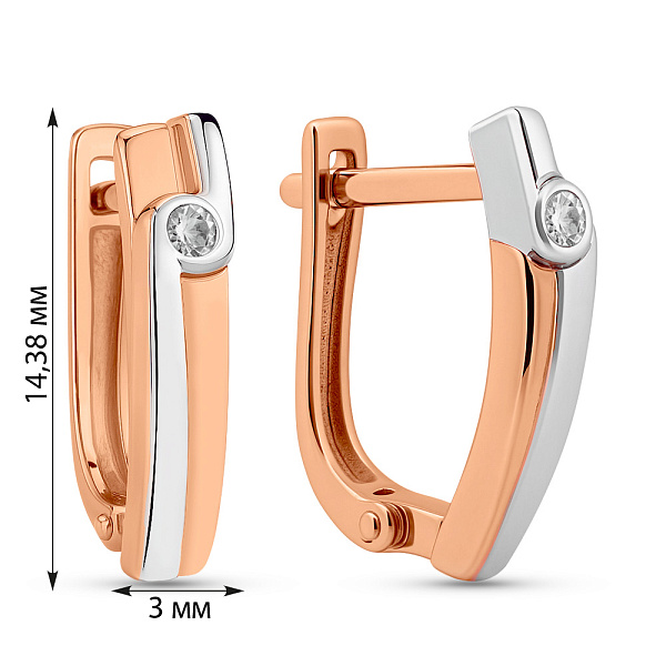 Золотые серьги с бриллиантом (арт. С011029) – изображение 4