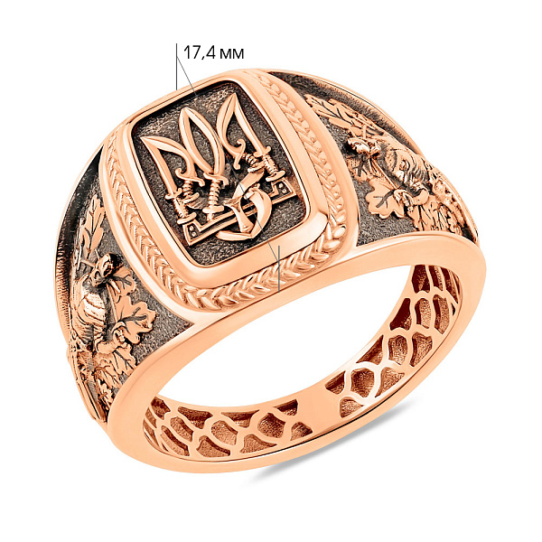 Патріотична золота печатка Тризуб (арт. 170095ч) – зображення 5