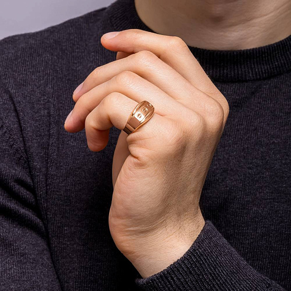 Массивная печатка из красного золота (арт. 180564) – изображение 3