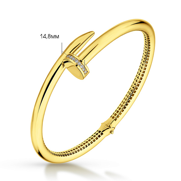 Золотий браслет у формі цвяха з фіанітами (арт. 3261118ж) – зображення 2