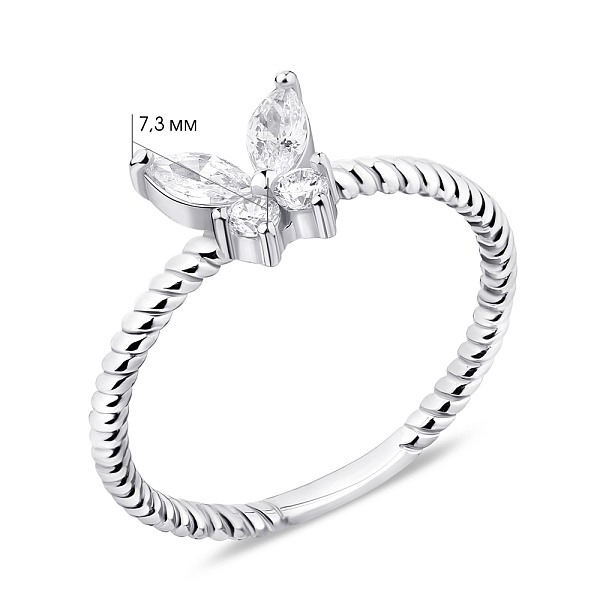 Серебряное кольцо Бабочка с фианитами (арт. 7501/6196) – изображение 2