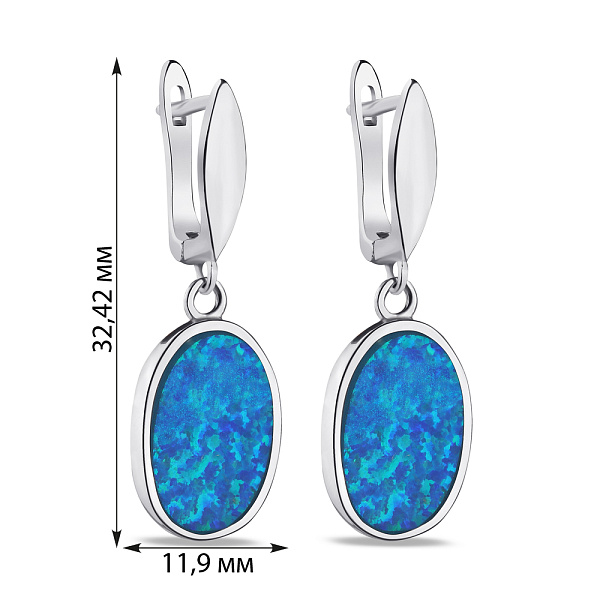 Серебряные серьги с опалом (арт. 7502/3916/20Пос) – изображение 2