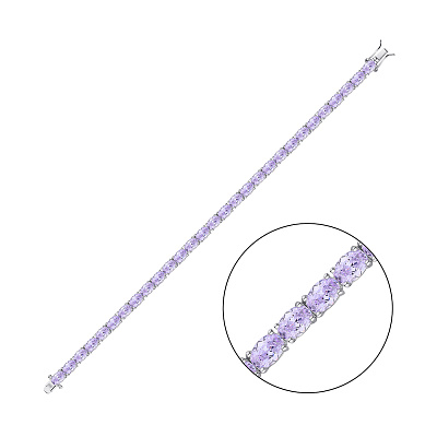 Срібний браслет з фіолетовими альпінітами (арт. 7509/3740аф)