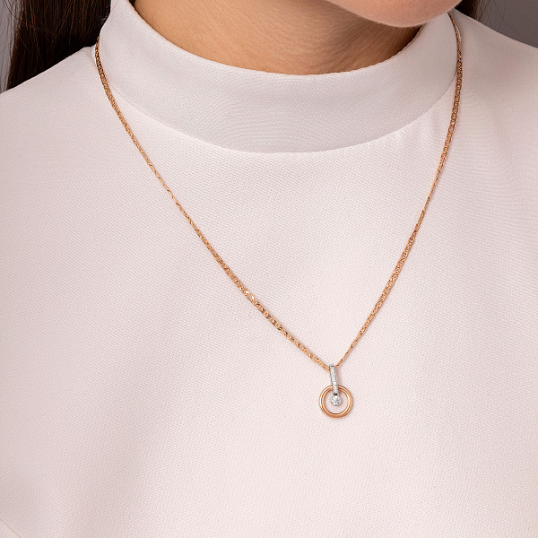 Підвіска з червоного та білого золота з фіанітами (арт. 440522) – зображення 2