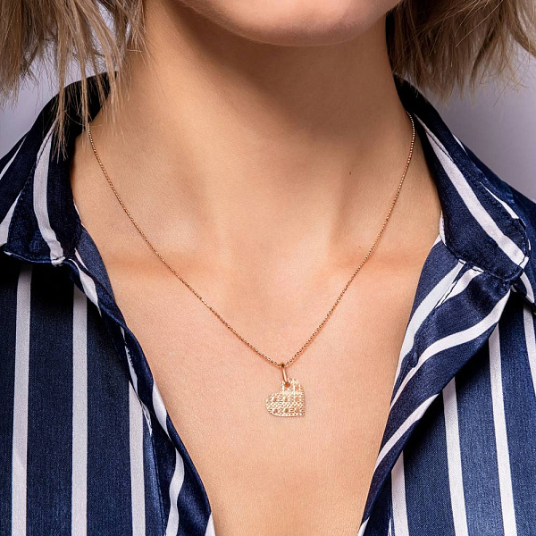 Кулон з червоного золота Сердечко (арт. 424865) – зображення 2