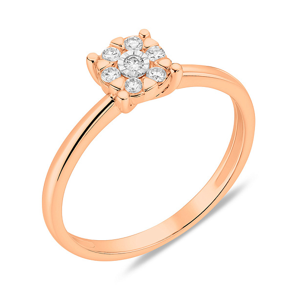 Золота каблучка з діамантами (арт. К011752010) – зображення 1