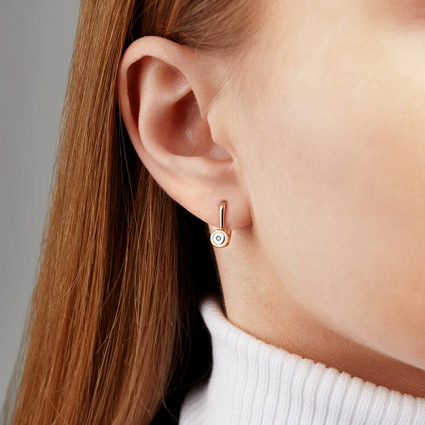 Золотые серьги с бриллиантами (арт. С011028) – изображение 2