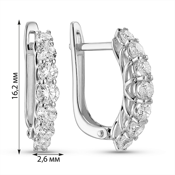 Золотые серьги с бриллиантами (арт. С011307090б) – изображение 5