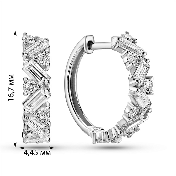 Серьги из белого золота с бриллиантами (арт. С011453100б) – изображение 5