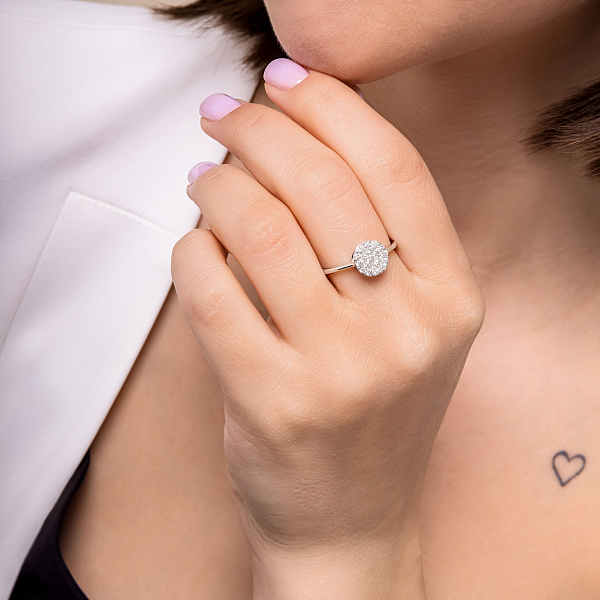 Золотое кольцо с бриллиантами (арт. К341410030б) – изображение 3