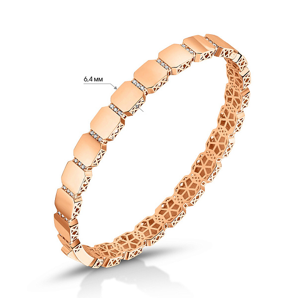Браслет из красного золота с фианитами (арт. 326362) – изображение 2
