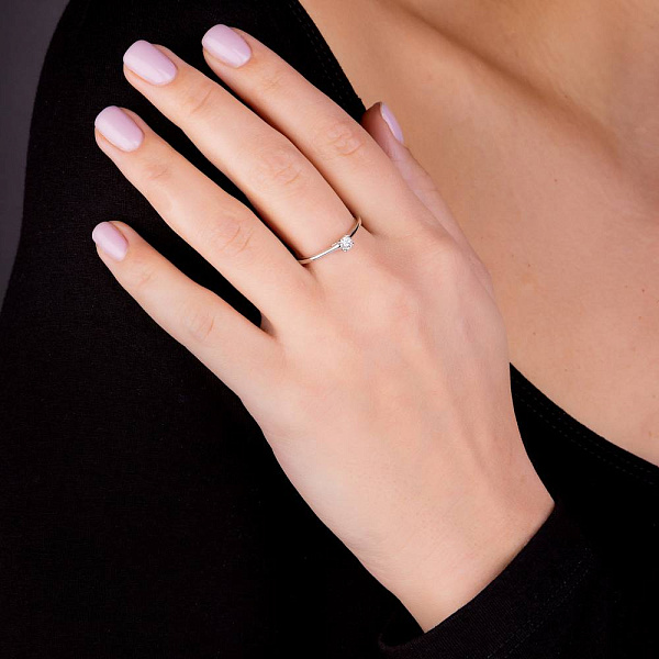 Помолвочное кольцо из золота с бриллиантом (арт. К341393015б) – изображение 3